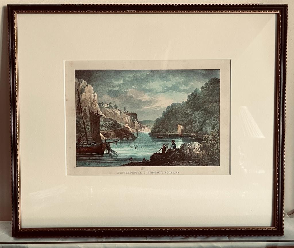 STEEL ENGRAVING- HOTWELL HOUSE, ST VINCENT'S ROCK, BRISTOL(?), APPROXIMATELY 17 x 25cm