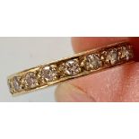 UNMARKED RING SET WITH TWENTY DIAMONDS APPROX 0.05ct, SIZE N, WEIGHT APPROXIMATELY 4.8g