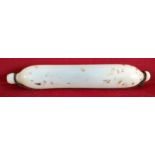 NAILSEA OPALESCENT GLASS ROLLING PIN. APPROX. 32.5CM L USED CONDITION, SLIGHT CHIPS AND CRACKS TO