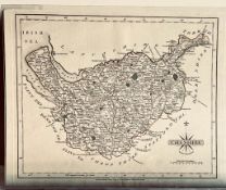UNFRAMED EARLY MAP OF CHESHIRE, 1793. APPROX. 23 X 29.5CM