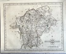 1787 MAP OF WESTMORLAND. APPROX. 24 X 30CM