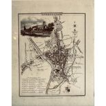 VERNOR, HOOD AND SHARP 1808 TOWN PLAN OF WORCESTER. APPROX 30 X 24CM SOME FOXING