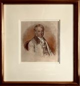 WATERCOLOUR PORTRAIT - HENRY COTTRELL, 1852. APPROX. 12.5 X 11.5CM