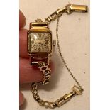 18kt GOLD HERODIA ANCRE 17 RUBIS WATCH WITH 9ct GOLD BRACELET, TOTAL WEIGHT APPROXIMATELY9.7g