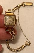 18kt GOLD HERODIA ANCRE 17 RUBIS WATCH WITH 9ct GOLD BRACELET, TOTAL WEIGHT APPROXIMATELY9.7g