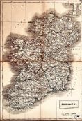 CHAPMAN AND HALL MAP OF IRELAND 1860. APPROX. 37 X 25CM