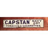 ENAMEL SIGN- 'CAPSTAN NAVY CUT', APPROXIMATELY 38 x 183cm EDGES RUSTED