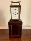 DRAYTON AND SONS, TAUNTON, PARIS CARRIAGE CLOCK PLUS CASE USED CONDITION, NOT TESTED FOR WORKING, NO