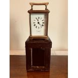 DRAYTON AND SONS, TAUNTON, PARIS CARRIAGE CLOCK PLUS CASE USED CONDITION, NOT TESTED FOR WORKING, NO