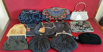 SELECTION OF VARIOUS PURSES AND EVENING BAGS INCLUDING BAGCRAFT, BIJOUX TERNER ETC, PLUS TWO MESH
