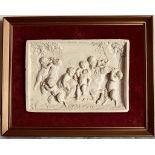 LOW RELIEF CLASSICAL CERAMIC PLAQUE, APPROXIMATELY 11 x 16cm