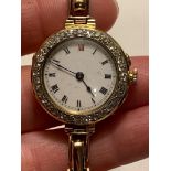 18ct GOLD POCKET WATCH WITH THIRTY-TWO 0.5ct DIAMONDS, PLUS 9ct GOLD BRACELET, TOTAL WEIGHT