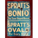 SPRATT'S BONIO ENAMEL SIGN AS FOUND, APPROXIMATELY 76 x 51cm