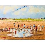 KEITH GARDNER RCA OIL ON BOARD- THE BEACHPOOL WEST KIRBY, 1996, SIGNED, APPROXIMATELY 26cm x 30cm