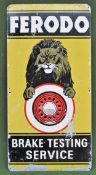 Ferodo Brake Testing Service enamel advertising sign. Approx. 92 x 46cm Used condition, wear to