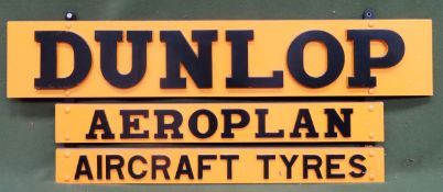 Good quality painted metal Dunlop Aeroplan Aircraft Tyres, possibly home made. Approx. 44cms x