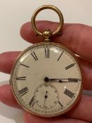 UNMARKED YELLOW METAL POCKET WATCH, WEIGHT APPROXIMATELY 75.3g NOT TESTED