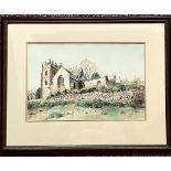 GWEN MEEK, WATERCOLOUR- COUNTRY CHURCH, SIGNED LOWER RIGHT, APPROXIMATELY 28 x 38cm