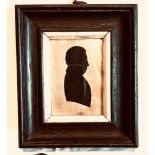 MINIATURE SILHOUETTE PORTRAIT BY AUGUSTE EDOUARD FRENCH 1832, APPROXIMATELY 9.5 x 6cm