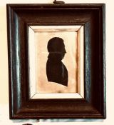 MINIATURE SILHOUETTE PORTRAIT BY AUGUSTE EDOUARD FRENCH 1832, APPROXIMATELY 9.5 x 6cm