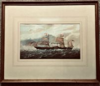 ANTHONY ELLIOTT SHUSE- ATLANTIC STEAM PACKET COMPANY 'THE PERSIA', FRAMED AND GLAZED,