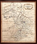 ABEL SWALL AUNSHAM AND JOHN CHURCHILL, EARLY MAP OF CAMBRIDGESHIRE, APPROXIMATELY 42 x 35cm