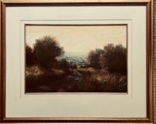 NORMAN SMITH, PASTEL- EVENING LANE, FRAMED AND GLAZED, APPROXIMATELY 35 x 52cm