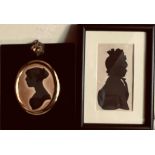 TWO SILHOUETTE PORTRAITS- MOLLY CREW DIED 1831 AND MRS LINGARD, WIFE OF LINGARD SOLICITOR