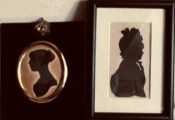 TWO SILHOUETTE PORTRAITS- MOLLY CREW DIED 1831 AND MRS LINGARD, WIFE OF LINGARD SOLICITOR