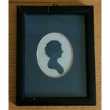 FRAMED MINIATURE SILHOUETTE PORTRAIT OF FANNY ESKRIGGE, APPROXIMATELY 6.5 x 5cm