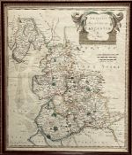 ROBERT MORDEN EARLY MAP OF PALANTINE OF LANCASTER, APPROXIMATELY 42 x 36cm