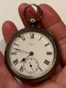 STERLING SILVER POCKET WATCH, WEIGHT APPROXIMATELY 88.8g NOT TESTED