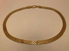 9ct GOLD NECKLACE, STAMPED ITALY, APPROXIMATELY 20.4g AND 19.5cm LONG