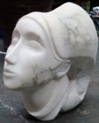 2oth century hand carved freestanding female bust. Approx. 31cms H x 19cms W x 35cms D reasonable
