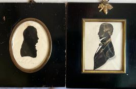 TWO 19th CENTURY SILHOUETTE PORTRAITS- PROCTER AND NESBITT, FRAME SIZE APPROXIMATELY 14 x 12cm