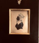 SILHOUETTE MINIATURE PORTRAIT OF DOROTHY FALL OF LEYBURN, 1872, APPROXIMATELY 7.5 x 5.75cm