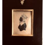 SILHOUETTE MINIATURE PORTRAIT OF DOROTHY FALL OF LEYBURN, 1872, APPROXIMATELY 7.5 x 5.75cm