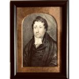 EARLY MINIATURE PORTRAIT OF REVEREND DOCTOR WILLIAM 'BENGO' COLLIER, CIRCA 1810, BORN 1782 AND