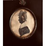 MINIATURE SILHOUETTE PORTRAIT OF MRS WALTON ON NANTWICH, SEE REVERSE FOR DETAILS