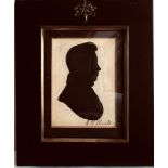 SILHOUETTE PORTRAIT OF REVEREND JOSEPH WAITE, 1825-1883, SIGNED, SEE REVERSE, APPROXIMATELY 8 x 6cm