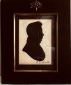 SILHOUETTE PORTRAIT OF REVEREND JOSEPH WAITE, 1825-1883, SIGNED, SEE REVERSE, APPROXIMATELY 8 x 6cm