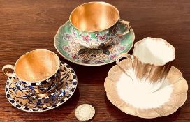 COALPORT, LIMOGES AND ROSENTHAL CABINET CUP AND SAUCERS