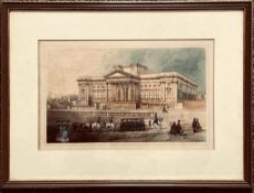OLD LITHOGRAPH OF OLD ST GEORGES LIVERPOOL, FRAMED AND GLAZED, APPROXIMATELY 23 x 38cm