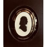 MINIATURE SILHOUETTE OF 8th LORD BAUFF, SEE INFORMATION ON REVERSE, APPROXIMATELY 8 x 6cm