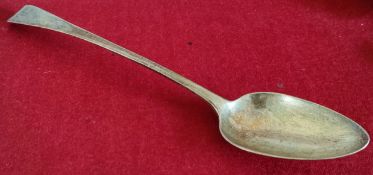 GEORGE III LARGE HALLMARKED SILVER SPOON/LADLE, LONDON ASSAY DATED 1807 BY WILLIAM ELAY AND