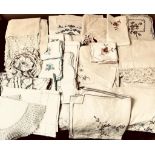 APPROXIMATELY EIGHTEEN PIECES OF VARIOUS EMBROIDERED AND OTHER TEXTILES