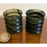 TWO JADE CUPS, APPROXIMATELY 3.75cm HIGH