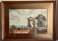 FORSTER ROBSON, WATERCOLOUR- A BREEZY DAY, SIGNED LOWER RIGHT, FRAMED AND GLAZED, APPROXIMATELY 34 x