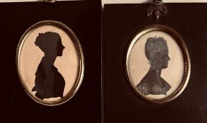 MINIATURE SILHOUETTE, JULIA CROZIER, APPROXIMATELY 8 x 6cm, PLUS FRANCES SHEY LANGFORD,