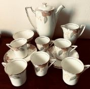 ROYAL DOULTON NERISSA CHINA FIFTEEN PIECE COFFEE SET PERFECT CONDITION